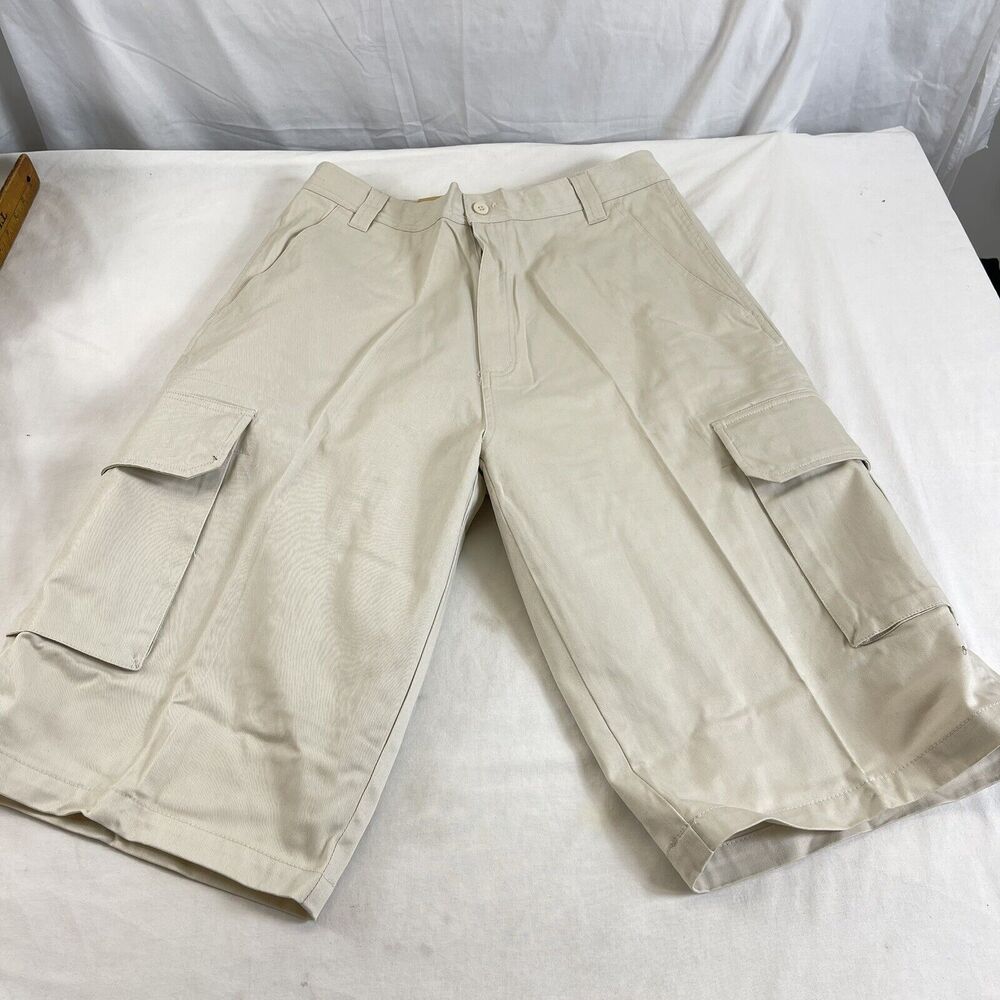 PJ MARK NWT Beige Cargo SHORTS 34 Y2K Style